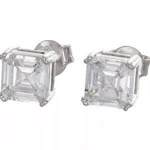 6mm Sterling Silver CZ Stone Stud Earrings